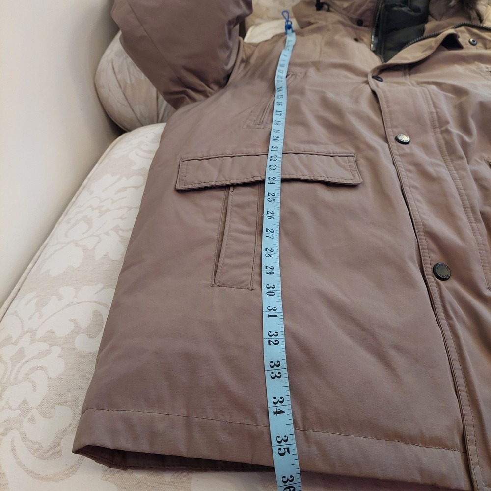 Michael Kors Men's Heavyweight Hooded Bib Snorkel Parka Coat Beige Sz Large $375 - Picture 7 of 16